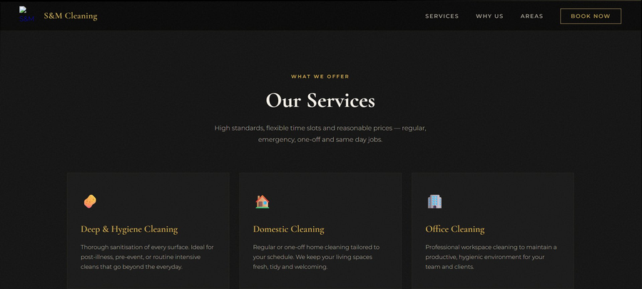 S&M Cleaning Group website